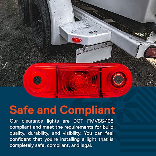8Pc 2.5" Red Led Trailer Marker Light Kit [Dot Fmvss 108] [Sae P2] [Surface Mount] [Waterproof Ip67] Side Marker Lights For Trailer Truck #TOP5