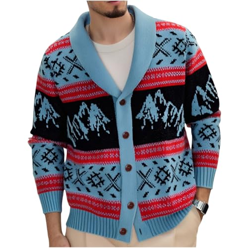 Vintage Cardigan Men Button Down Open Front Cardigan Casual Long Sleeve Sweaters Plus Size Winter Sweaters