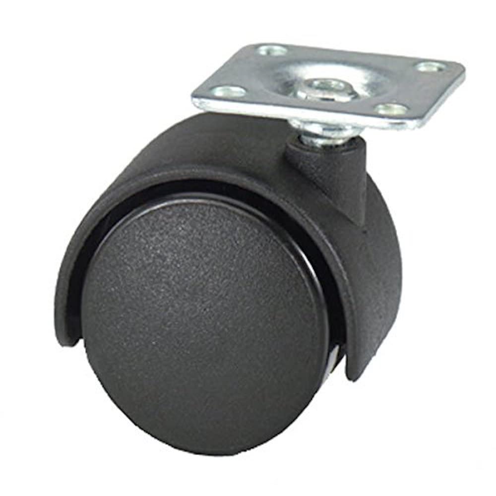 Merriway White Merriway® Bh06027 (4 Pcs) Castor Caster Twin Wheel Plate Fix, Black 50Mm - Pack Of 4 Pieces