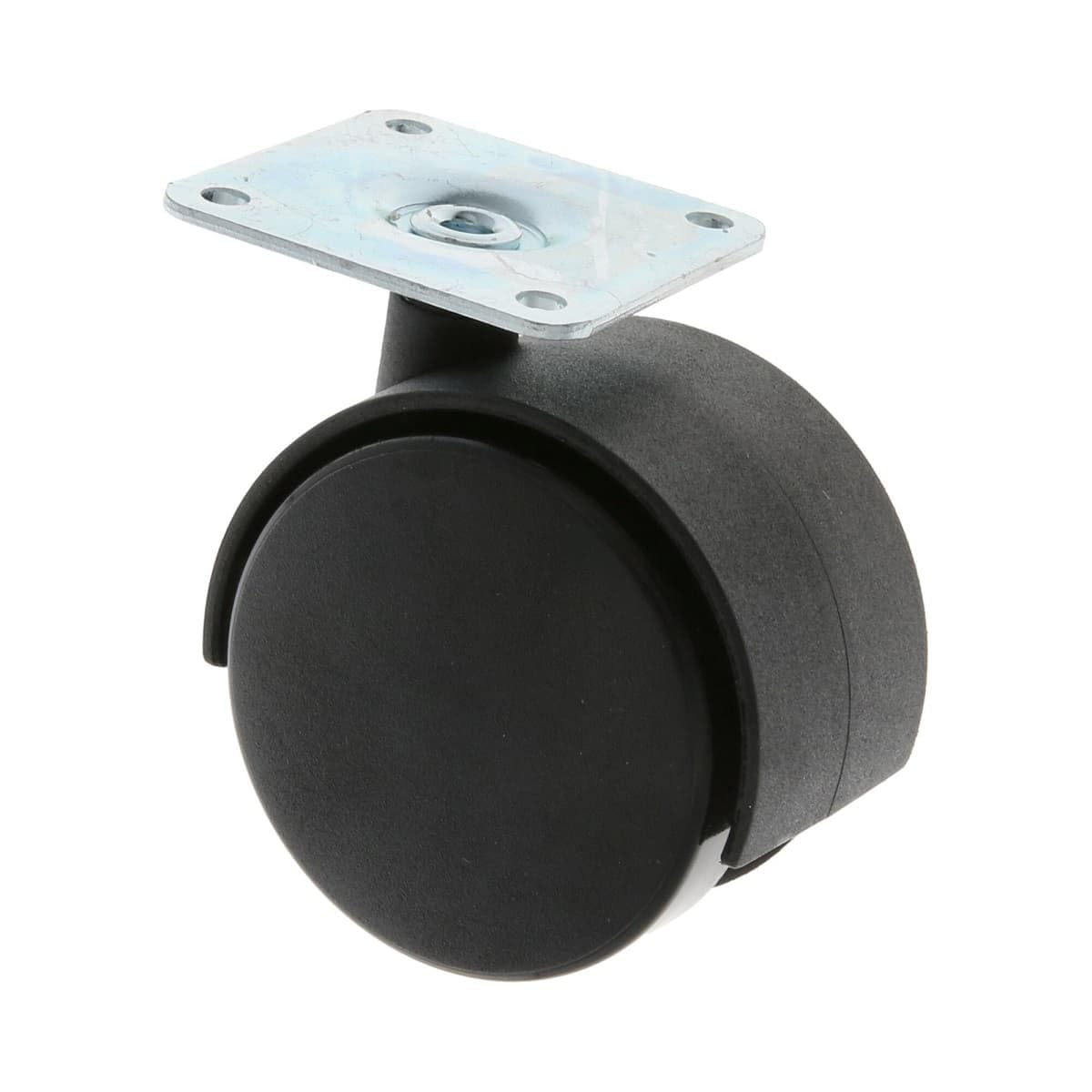 Transport Wheels Set of 4 Diameter 60 mm Made of Plastic with mounting Plate Made of Metal, Black - Image 2