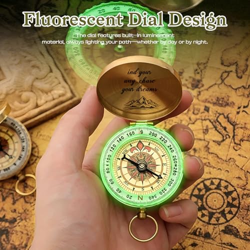 Brújula personalizada de latón resistente y luminosa miniatura 5