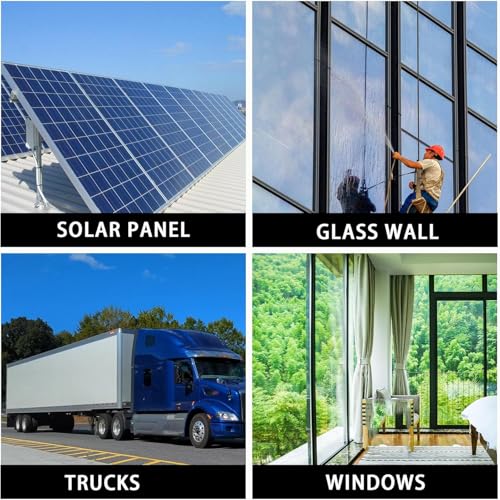 Kit de limpieza de ventanas extensible con cepillo de goma: perfecto para paneles solares, herramienta de limpieza de alto alcance para un brillo sin rayas y fácil acceso.