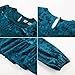GRACE KARIN Girls Long Sleeve Holiday Dress, Teen Girl Teal Velvet Winter Dress, Kids Fall Formal Party Dresses Size 10