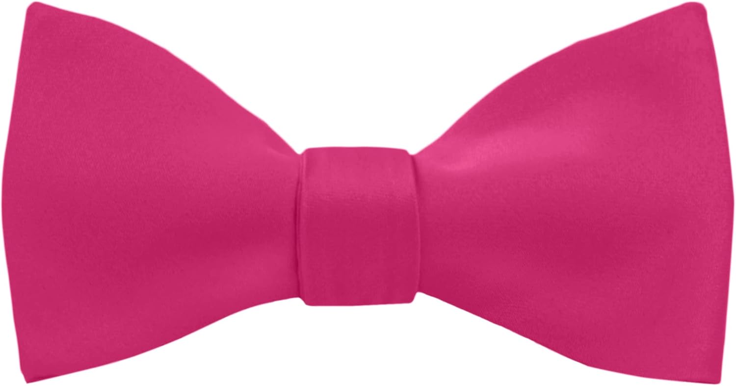 Jacob Alexander Men's Self Tie Freestyle Solid Color Bowtie Fuchsia