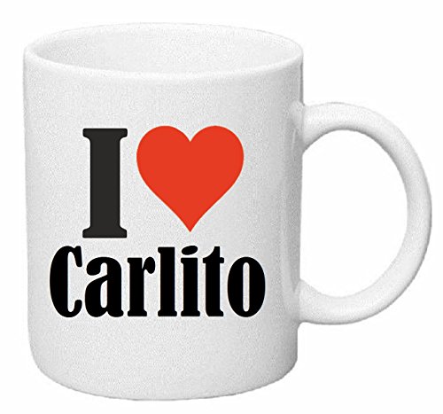 Reifen-Markt Taza para café I Love Carlito Cerámica Altura 9.5 cm diámetro de 8 cm de Blanco