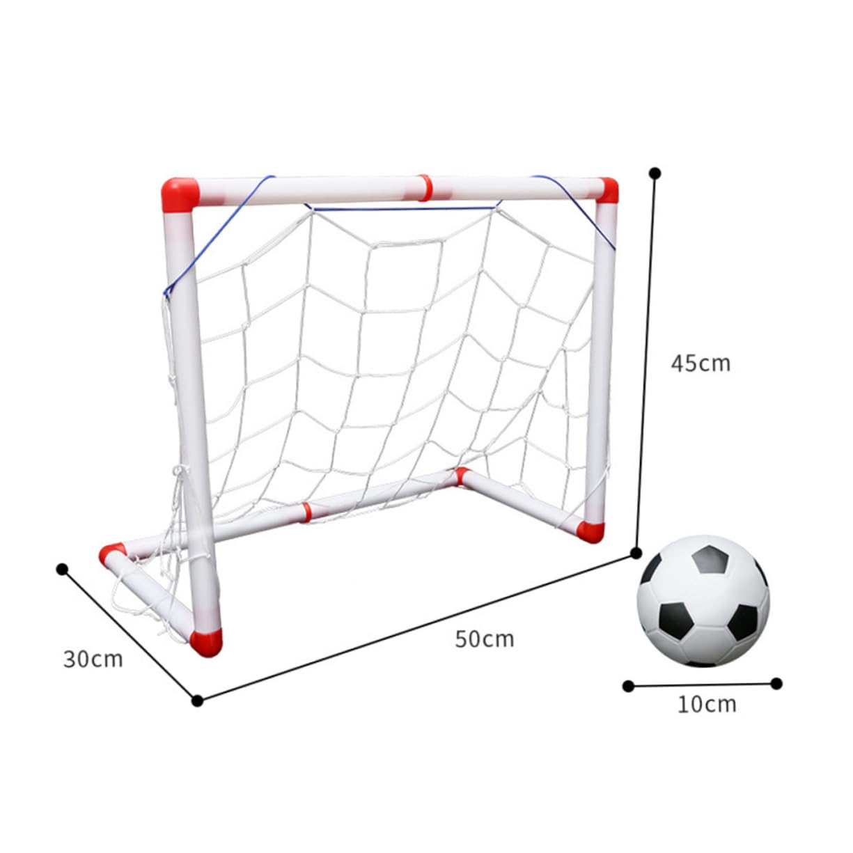 HANABASS 56cm Mini Football Goal Net for Boys and Girls Soccer Goal Door Inflator Carry Bag Weatherproof Sturdy for Games