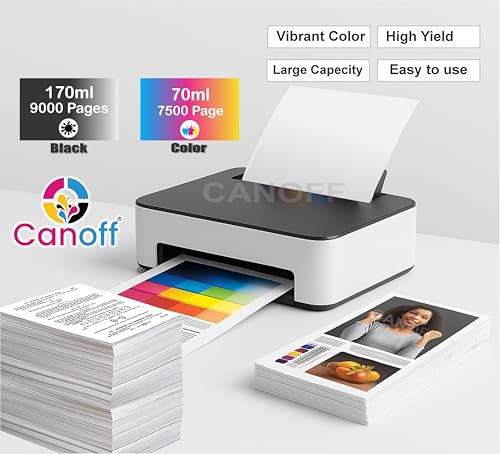 Image of CANOFF GI 70 Multicolor Compatible Ink for Canon Pixma G5070 G6070 G7070 GM2070 GM4070 Printer (Gi-70 CMYK)