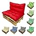 TIENDA EURASIA - Cojines para Palets, Diseño Moderno y Original Estampado, Conjunto de Jardin para Palet, 2 Piezas, Base Acolchada con Respaldo, Cojin Palet, Cojines para Palets Baratos (Rojo)