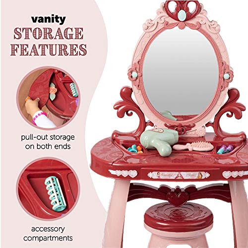 Vanity For Little Girls | Kids Makeup Vanity | Play Vanity Sets For Girls | Toddler Makeup Vanity | Vanity Set For Little Girls | Makeup Table For Girls | Girls Play Vanity For 3, 4, & 5 Year Old #TOP5