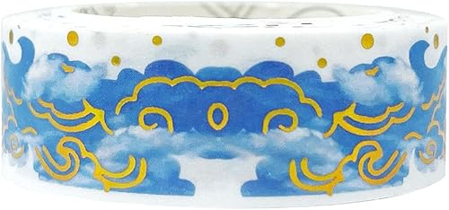 Miniatura 8 de allydrew Cinta adhesiva Washi de lámina dorada poética, 0.591 in x 16.4 ft, grúas en rojo