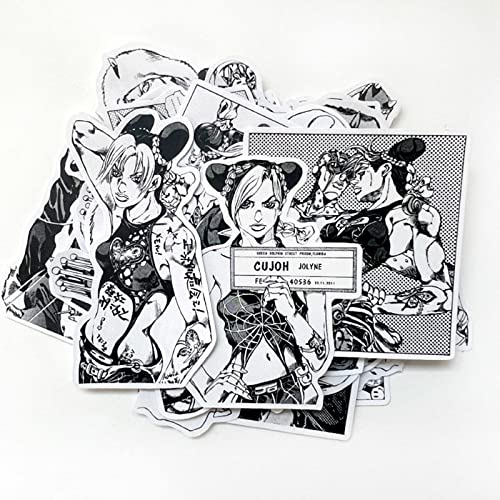 ジョジョの奇妙な冒険 ステッカー セット かわいい シール 空条承太郎 空条徐倫 エンリコ・プッチ 白黒 漫画 セクシー 萌えグッズ 防水 セットスーツケースステッカー お気に入りのスーツケース 自転車 ヘルメット パソコン ギター 携帯 ノート 周辺 人