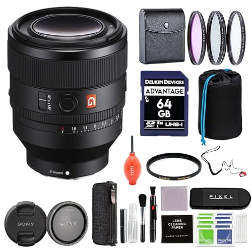 Sony FE 50mm F1.2 GM (SEL50F12GM) �t���t���[�������Y�o���h�� �����Y�|�[�`�t�� 64GB SDXC�J�[�h HGX�ی�t�B���^�[ ���w�����Y�y�� 3PC�t�B���^�[�L�b�g ���̑�| Sony 50mm�����Y