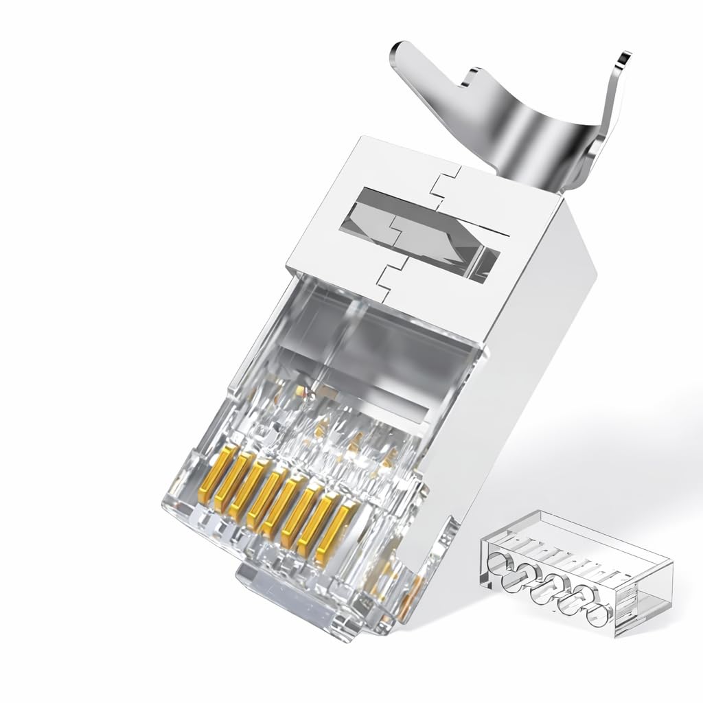 Seth Enterprises (Cat7 10pcs Pack) Pass Through RJ45 Cat7 & Cat6A Crimping Connectors, 8P8C Modular Plug, 50U Nickel Plated, 23 AWG, for Network Cable-image-11