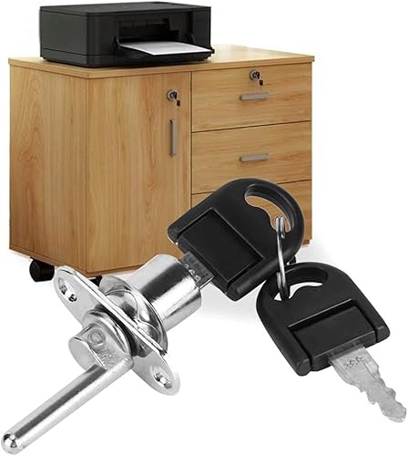 Miniatura 2 de Cerradura de émbolo de armario de escritorio, 2 piezas, armario con llaves, seguridad de oficina, accesorios de muebles de bricolaje (0.630 in plata