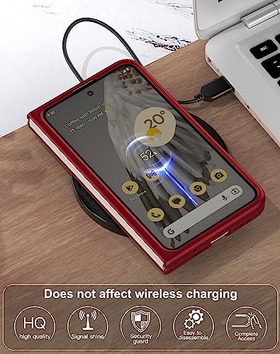 Coque Google Pixel Fold 2023 rigide anti-glisse fine rouge - 6