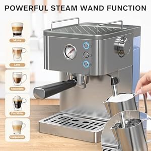 Expresso Coffee Machines 20 Bar Cappuccino Machines For Home Espresso Machine With Milk Frother Steam Wand Coffee Maker With 51oz Removable Water Tank