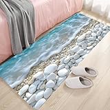 Non-Skid Low Pile Sponge Foam Door Entry Rug for Bathroom Mat,Separate Tub Shower Skid Proof Rugs, Home 3D Optical Illusion Rug Non Slip Bath Mats Welcome Mat 47 x 17.5 inches