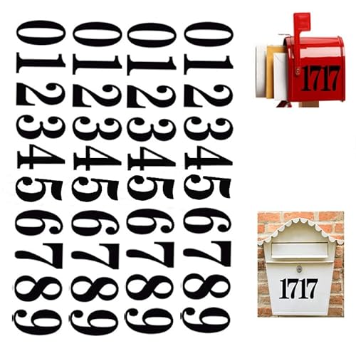 Taicols Adesivi numerati in vinile nero da 5,1 cm