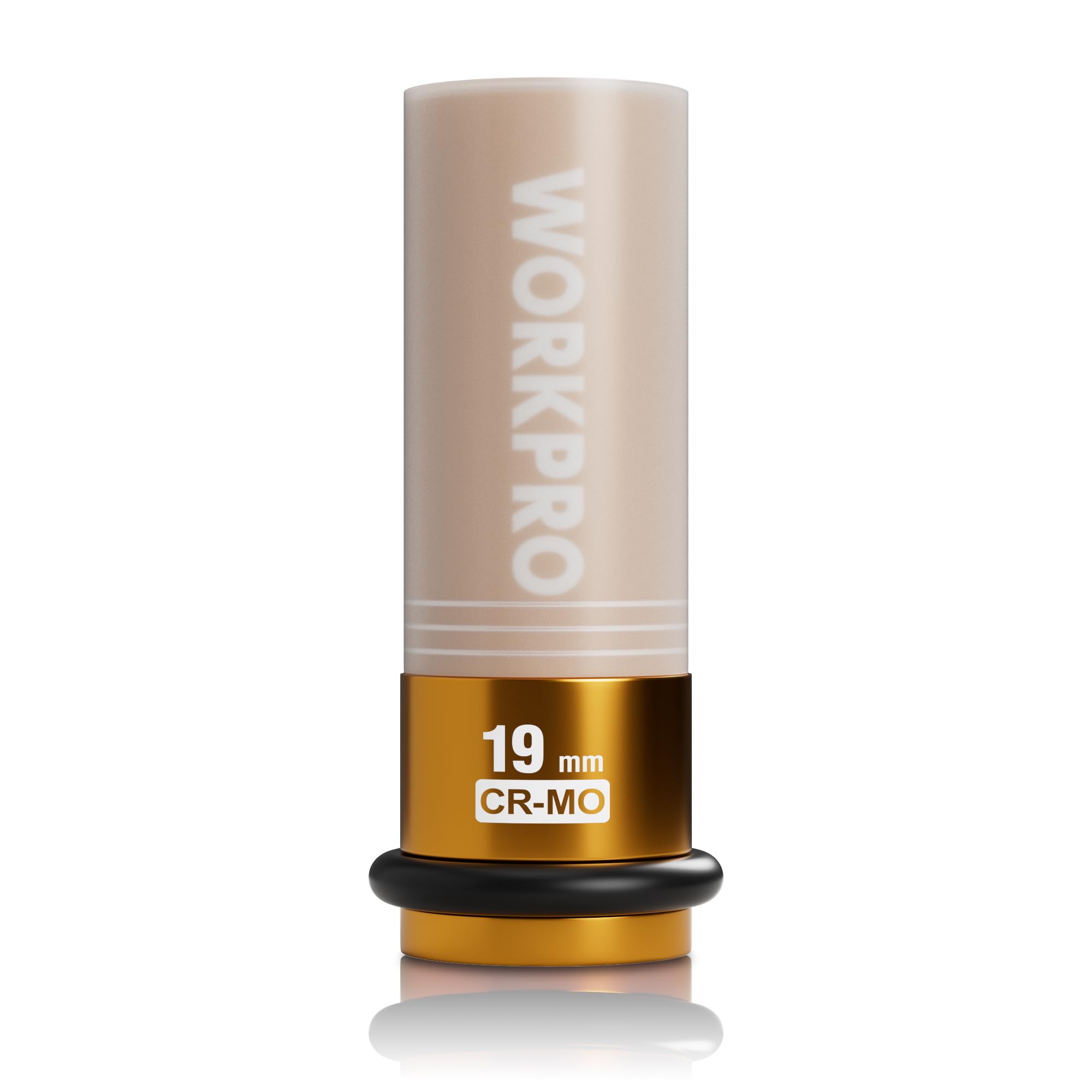 Workpro Yellow 1/2" Drive Impact Lug Nut Socket, 19 Mm Protective Wheel Nut Socket, Cr-Mo Steel Non-Marring Lug Nut Wheel Sockets For Car Repair