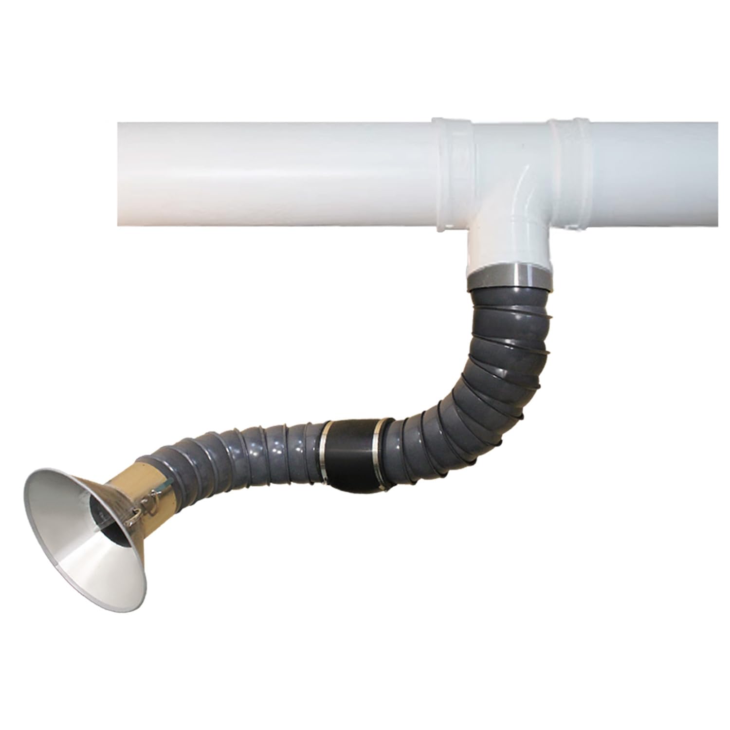 Absaugarm schweißrauch absauganlage OD150mm Lötrauchabsaugung arm schweißrauchabsaugarm Rauchabsauger ABS Ventilation Rohr Absugrohr Für Labor Werkstatt Industrie (1m mit trichter)