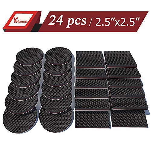Non Slip Furniture Pads 24 Pcs 2.5’’ Furniture Pads Anti Scratch Rubber Wood