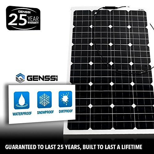 Genssi 4X 100W Mono Flexible Photovoltaic PV Solar Panel Module RV Boat Roof 400W Total
