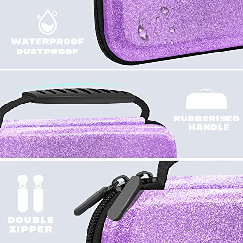 Image of Glitter Carrying Case for Nintendo Switch and Switch OLED Console,Purple Hard Travel Case Shell Pouch for Nintendo Switch Console & Accessories,Protective Carry Case Compatible with Nintendo for Girls