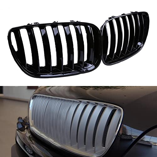 Parrillas de coche de una sola línea para X5 E53 2004-2006 en ABS de alta gama 4