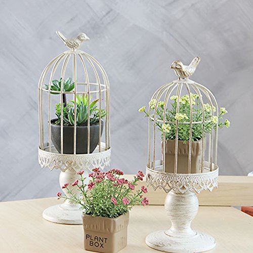 Weisipu Open Birdcage Candle Holder,Vintage Candle Holder,Wrought Iron Decoration Birdcage Candle Holder,Wedding Romantic Birthday Supplies (Big) #TOP3