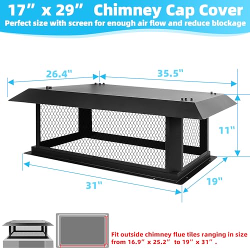 image for CLLOMAGY Chimney Cap Chimney Cover,Fireplace Chimney Caps for Outside 