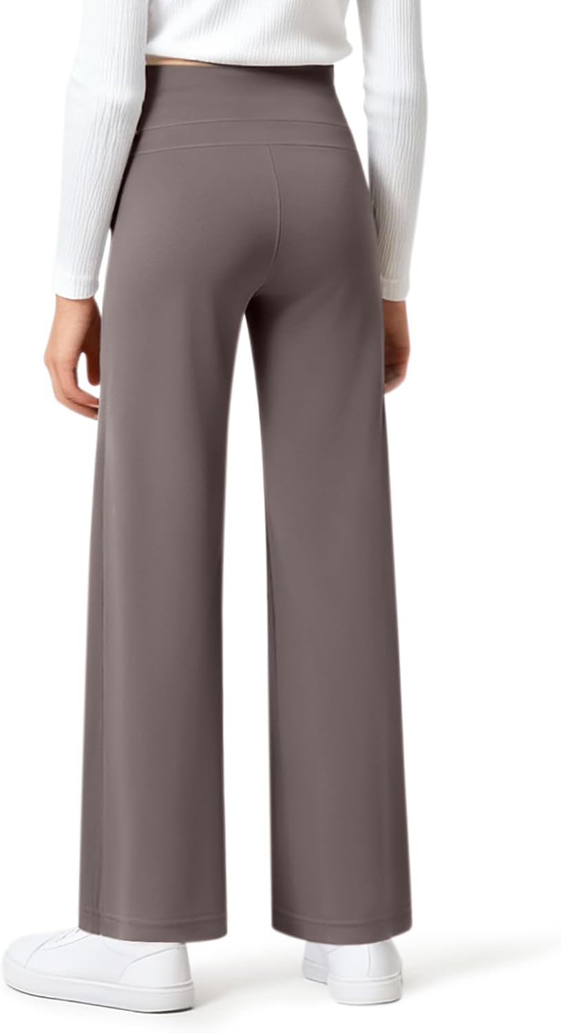G4Free EverGoing Girls Wide Leg Pants High Waisted Soft Stretchy Sweatpants with Pockets 6-12 Years School Sport