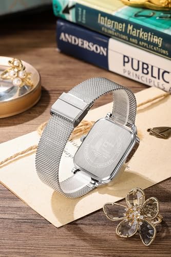 Image of London Fog Hampstead Collection Chronograph Watch for Men with Square Dial, Luminous Hands & Hour Markers, Date Display & Mesh Metal Strap - LFM10007