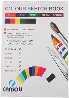 سكيتش بسلك ملون 12 ورقة مقاس A3 بوزن 150 جرام من كانسو C-19277-3 - متعدد الالوان