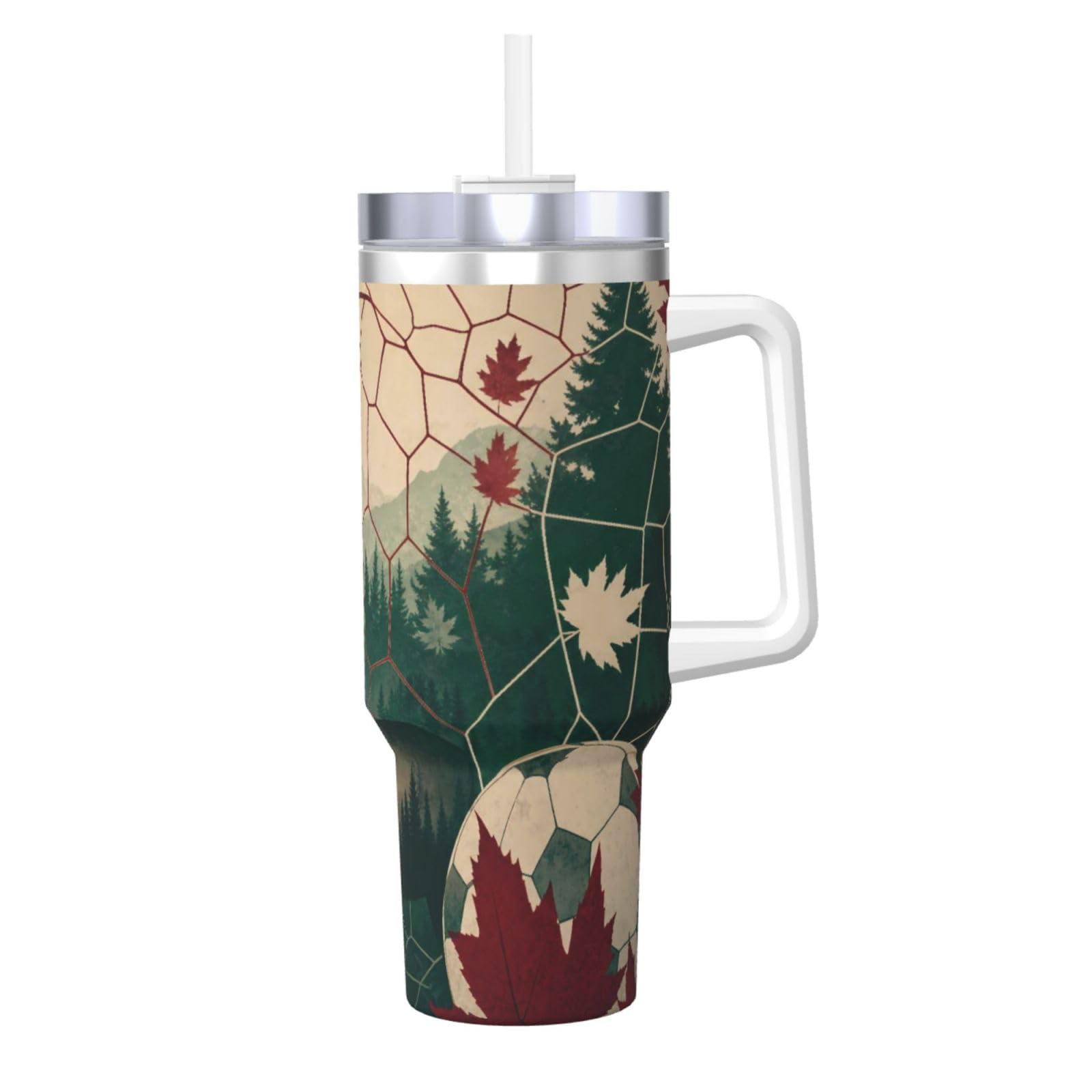 Vaso aislado de 40 oz Wild Goal contra bebidas tibias en el coche y trabajo