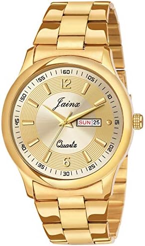 jainx Premium Gold Plated Metal Chain Gift Analog Wrist Watch for Men - JM1133