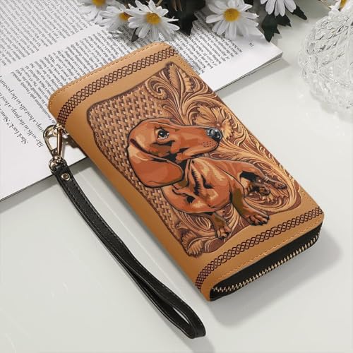 Bolso de cuero Dachshund para mujer miniatura 3
