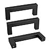 Goldenwarm 2Pack Black Square Bar Cabinet Pull Drawer Handle Stainless Steel Modern Hardware for Kitchen Bathroom Cabinets Cupboard,Center to Center 3in (76mm) Modern Matte Black Drawer Pulls