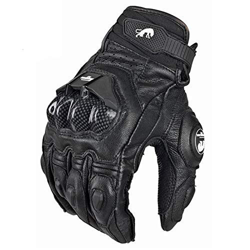 Guanti Moto Mens Donne Black Black/Bianco Guanti in pelle Moto Guanti da corsa Moto Motorbike Racing Bike Knight Guanti Motocross
