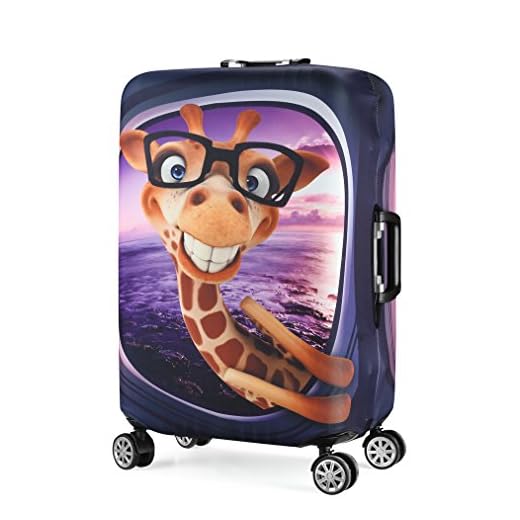 3D Print Giraffe Design Maleta de Viaje Protector Funda elástica de la Manga 19 "-21" Anti-Scratch Luggage Cover Size S
