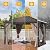 DWVO 10x12ft Gazebo Hardtop with Nettings and Curtains, Heavy Duty Galvanized Steel Outdoor Vertical Stripes Roof for Patio, Backyard, Deck, Lawns, Brown