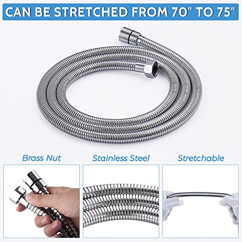 G-Promise All Metal 10 Inch Rainfall Shower Head With Handheld Spray Combo| 3 Settings Diverter|Adjustable Extension Arm With Lock Joints |71 Inches Stainless Steel Hose (Chrome) #TOP7