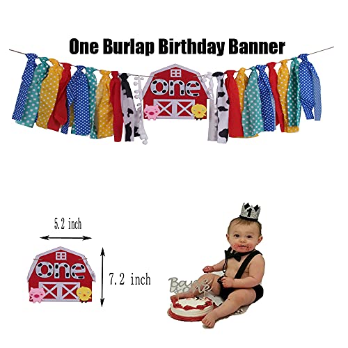 Guchol First Birthday Cake Smash Outfit Baby Boys Suspenders Diaper Cover High Chair Banner Cake Topper (Farm Animal Cake Smash Outfit) #TOP1