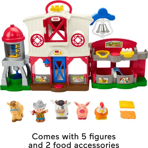 Image of Fisher-Price Little People Toddler Learning Toy Caring for Animals Farm Playset with Smart Stages for Pretend Play Kids Ages 1+ years (Amazon Exclusive)