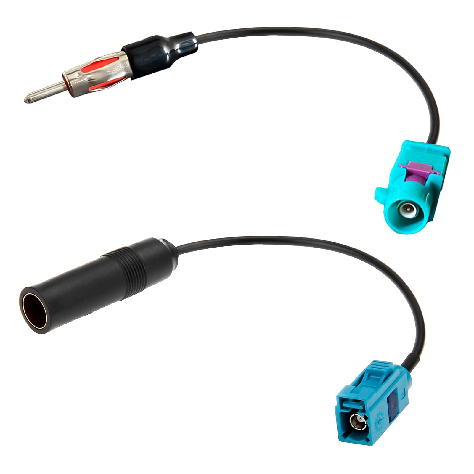 Adaptateur Antenne Radio Voiture 2 Adaptateurs Fakra Vers DIN - Pour Autoradio - Améliore Réception FM/DAB Adaptateur Fakra Z