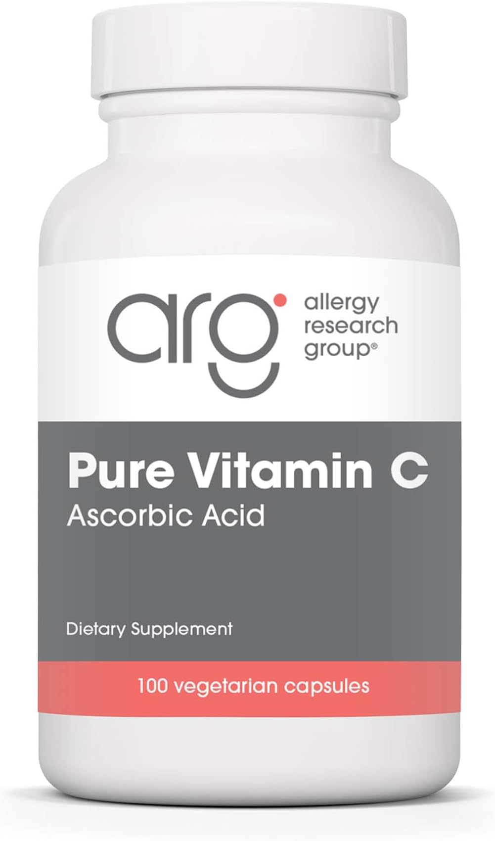 ARG Pure Vitamin C - 2 g Ascorbic Acid - Antioxidant & Immune System Support - Unbuffered Supplement - Hypoallergenic - 50 Servings - 100 Capsules
