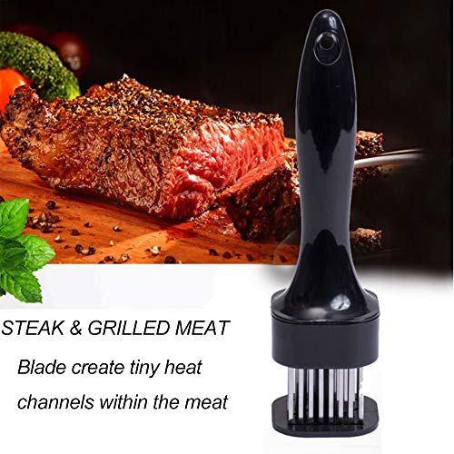 Meat Tenderizer Tool with 24 Stainless Steel Ultra Sharp Needle Blades Heavy Duty Cooking machine for Tenderizing Beef, Turkey, Chicken, Steak, Veal, Pork, Fish etc