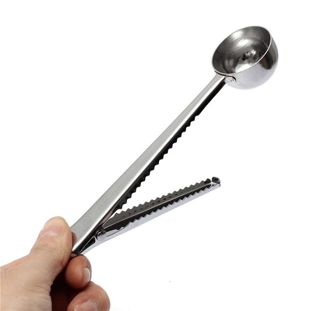 Cucharas De Postre Sainless Cuchara de café de Acero del Sello del Bolso con el Clip Multifuncional café Cuchara dosificadora de Oro de la Astilla de la Cuchara del Helado (Color : C)