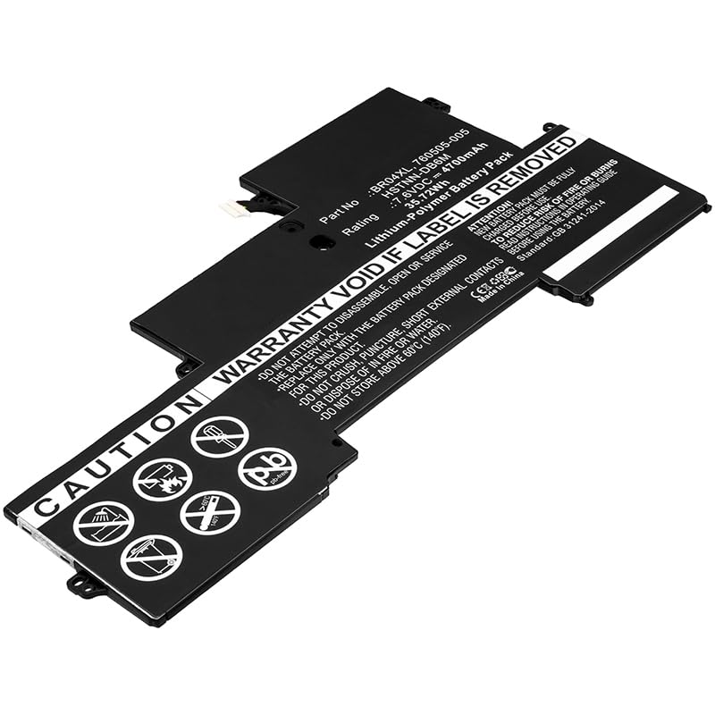 Replacement Battery for H'P 760505-005,765605-005,BR04XL,HSTNN-DB6M,HSTNN-I26C,HSTNN-I28C,4700mAh,7.6V