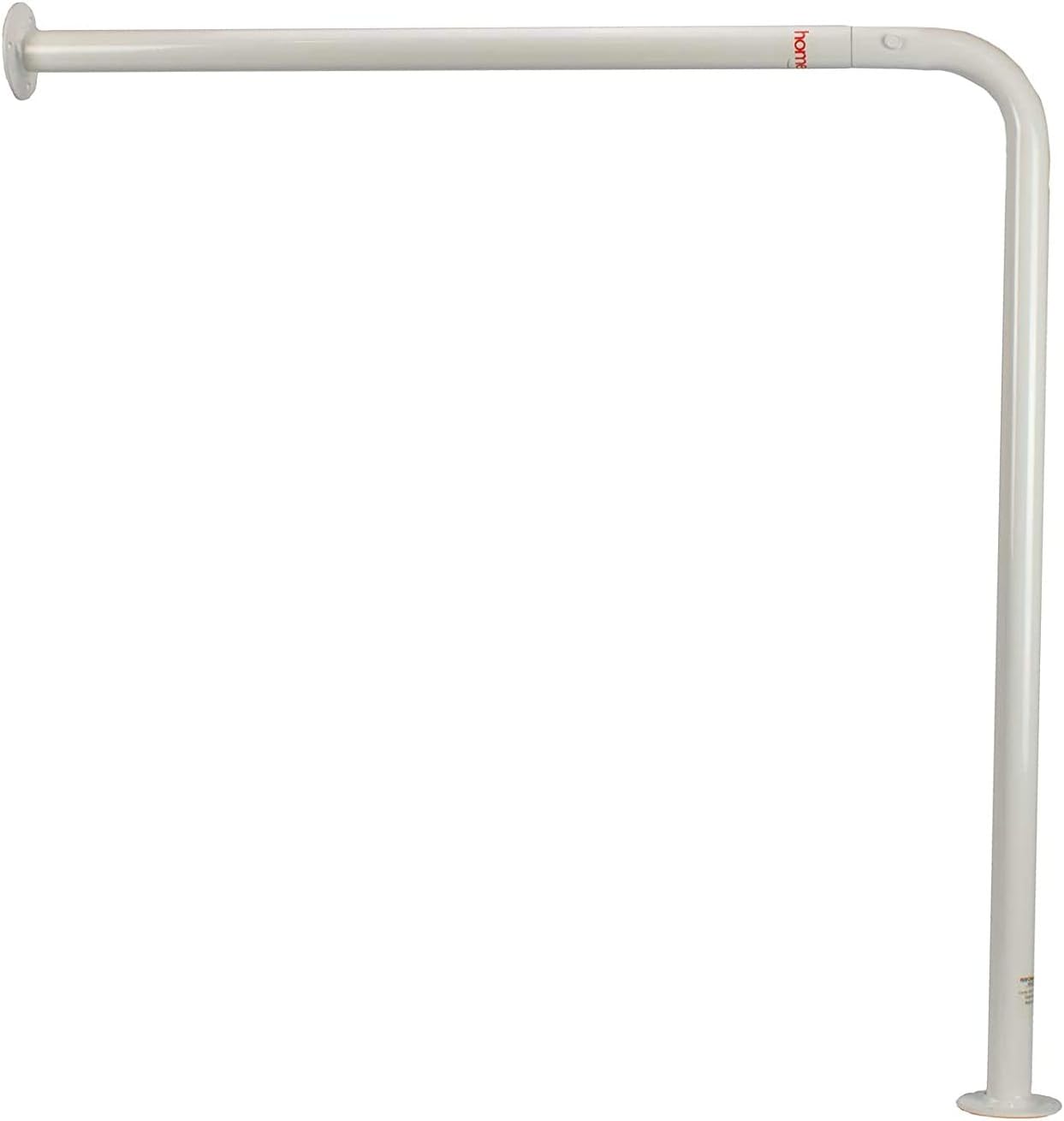 White Steel Wall to Floor Grab Rail for Toilets and Showers