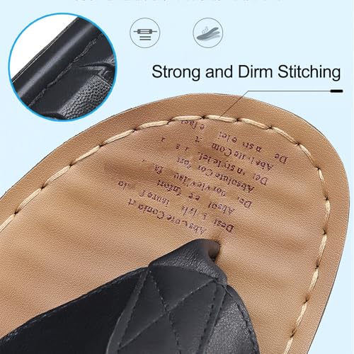 Men's Casual Leather Flats Flip Flops Comfortable Non Slip Breathable Hand Sewing Slides Summer Beach Outdoor Slip On Sandals3